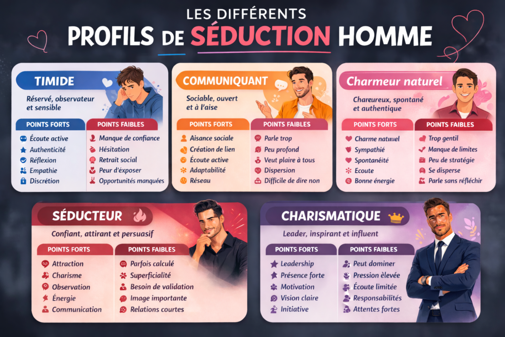 Les différents profils de séduction masculine